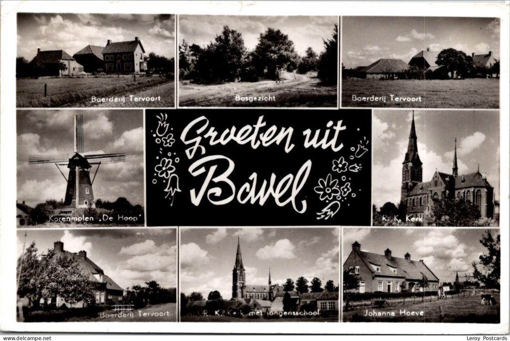 Groeten uit Bavel, Boerderij 1958 (NB), Verzenden, 1940 tot 1960, Gelopen, Noord-Brabant