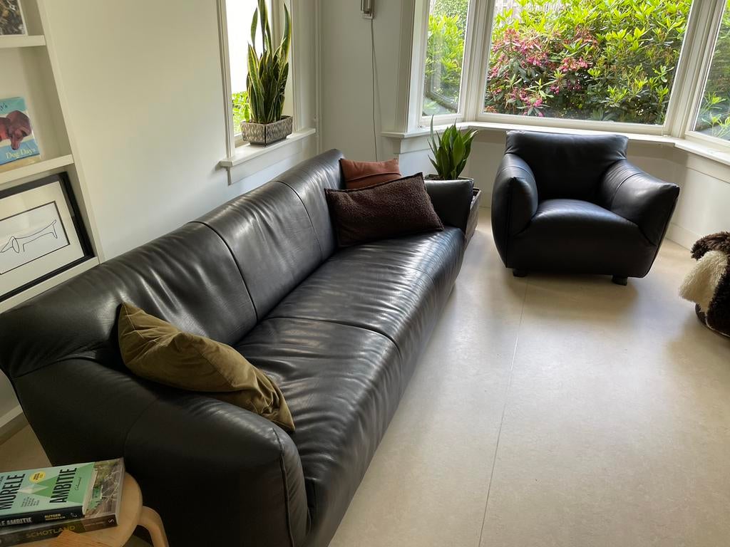 Gerard vd Berg bank stoel design t.e.a.b., Ophalen, Gebruikt, Leer