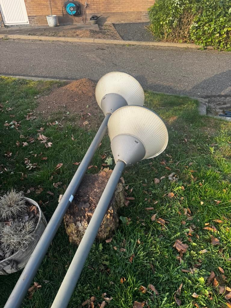 Lantaarnpalen 2 stuks, Tuin en Terras, Buitenverlichting, Ophalen, Gebruikt, Staande lamp, Netvoeding