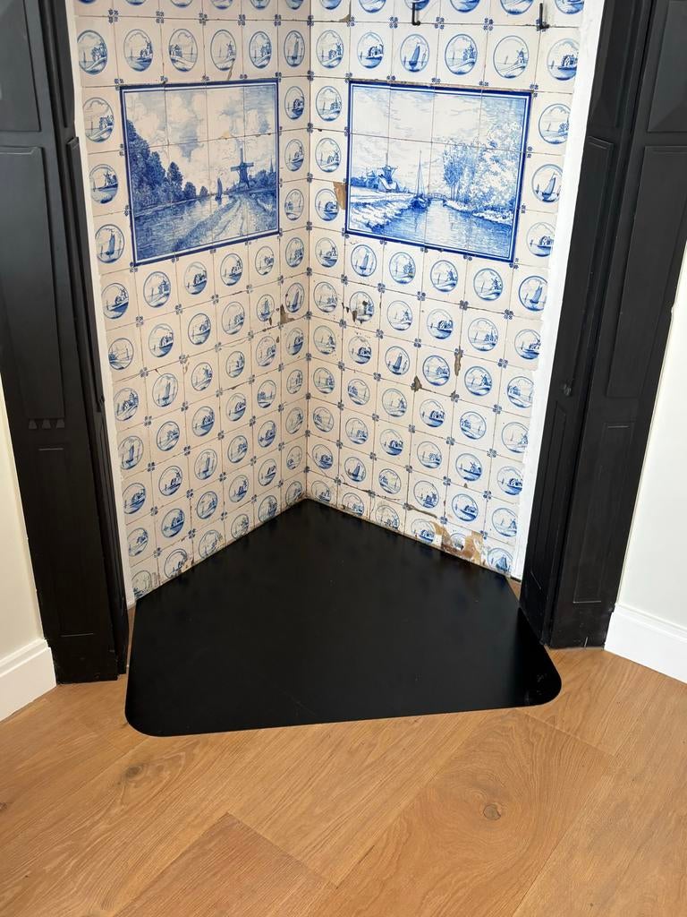 Stalen vloerplaat voor kachel, zijdeglans zwart, Ophalen, Gebruikt, Vrijstaande haard, Overige soorten