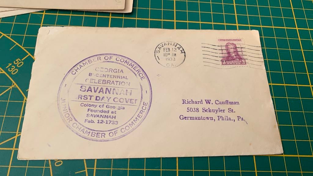 Celebration bicentennial Georgia 1933 USA, Verzenden, Envelop