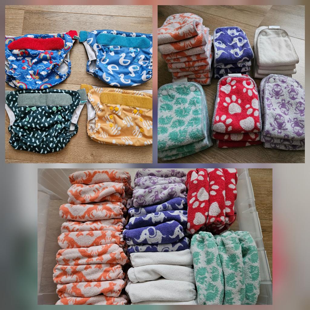 wasbare luiers MT1 TotsBots bamboozle+booster 26x + wrap 4x, Ophalen of Verzenden, Zo goed als nieuw, One size