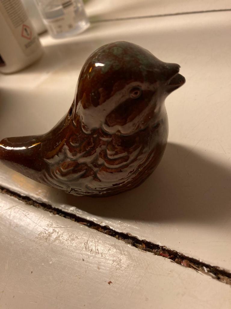 Aardewerken Vogel Fluitje uit Nospelt, Ophalen of Verzenden, Gebruikt, Overige materialen, Dierenbeeld