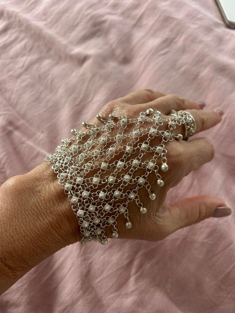 Zilveren Şahmeran Armband - Handgemaakt, Ophalen of Verzenden, Nieuw, Zilver, Met bedels of kralen