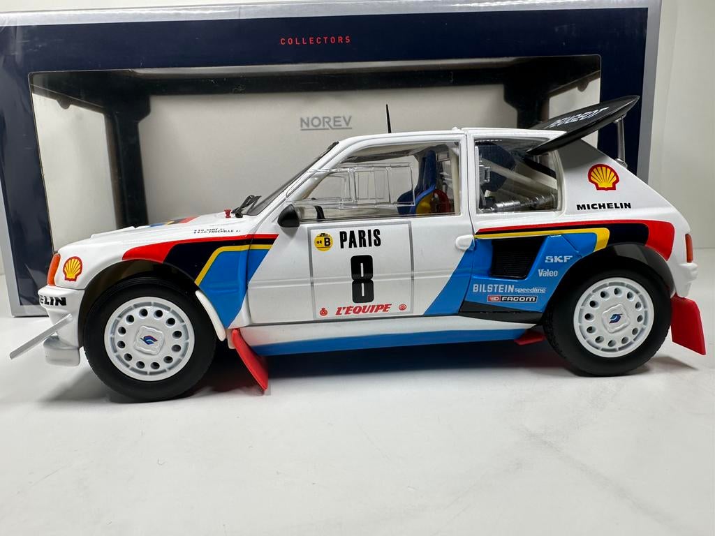 PEUGEOT 205 T16 SABY RALLY MONTE CARLO 1986 1:18 NOREV NIEUW, Ophalen of Verzenden, Nieuw, Auto, Norev