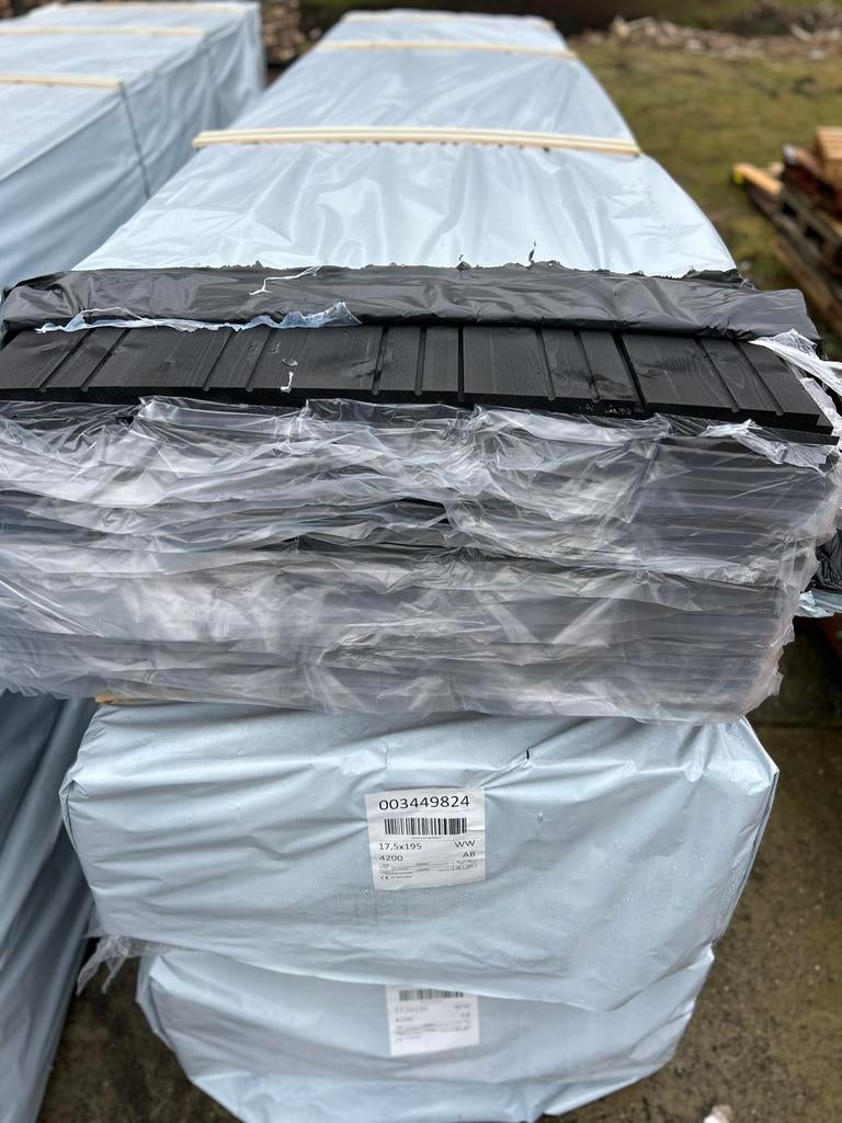 Zwart Zweeds Rabat - 2 x zwart gespoten - € 4,- per m1 incl, Tuin en Terras, Palen, Balken en Planken, Ophalen of Verzenden, Nieuw