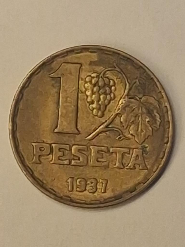 1 peseta 1937 spanje, Postzegels en Munten, Ophalen of Verzenden, Overige landen