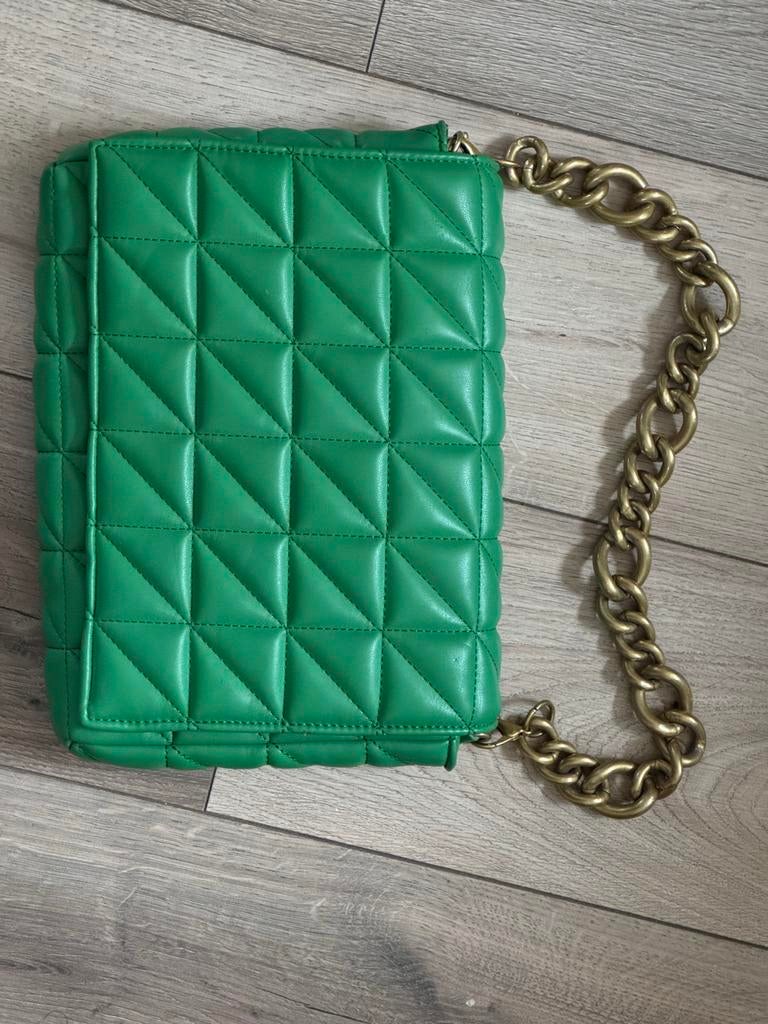 Zara groene faux leren crossbody tas, Ophalen of Verzenden, Zo goed als nieuw, Groen, Schoudertasje