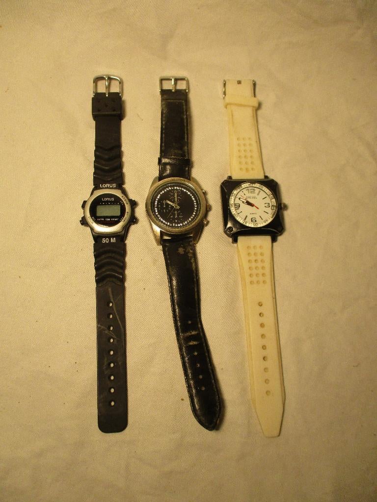 3x horloges oa diesel en Lorus, Ophalen of Verzenden