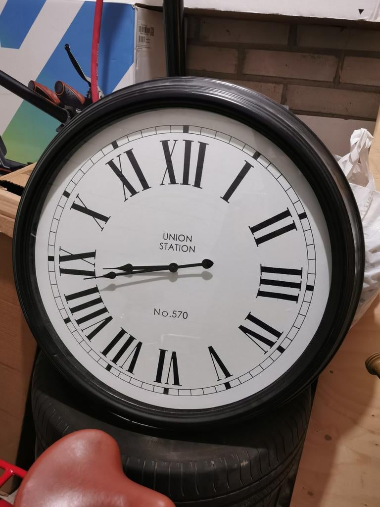 Union Station Wandklok 60 cm, Ophalen, Zo goed als nieuw, Wandklok