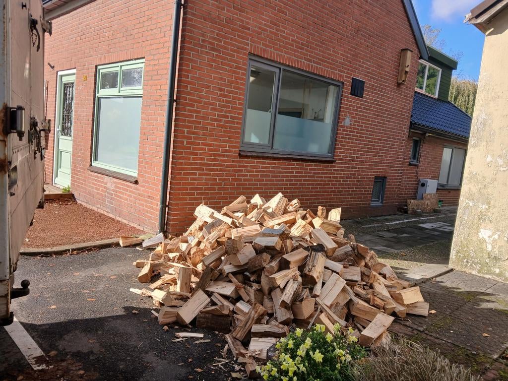 *aktie* haardhout brandhout kachelhout, 6 m³ of meer, Ophalen of Verzenden, Eikenhout, Blokken