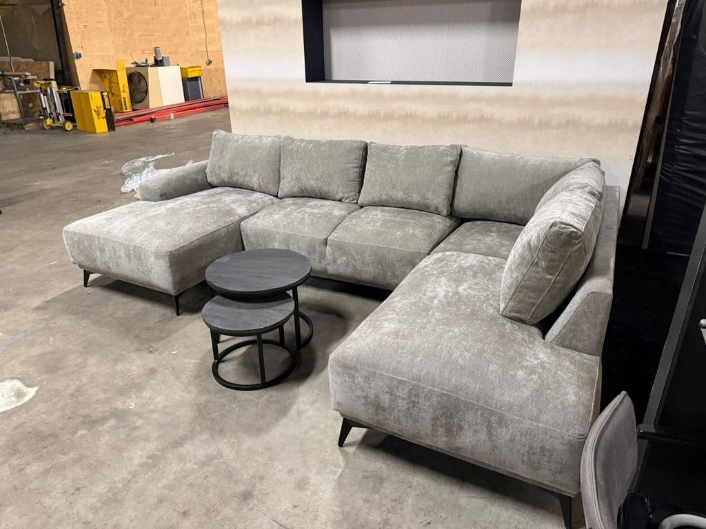 Hoekbank U-vorm Teddy stof 150 x 300 x 200 cm NIEUW, Ophalen, Hoekbank, Vierpersoons of meer, 300 cm of meer