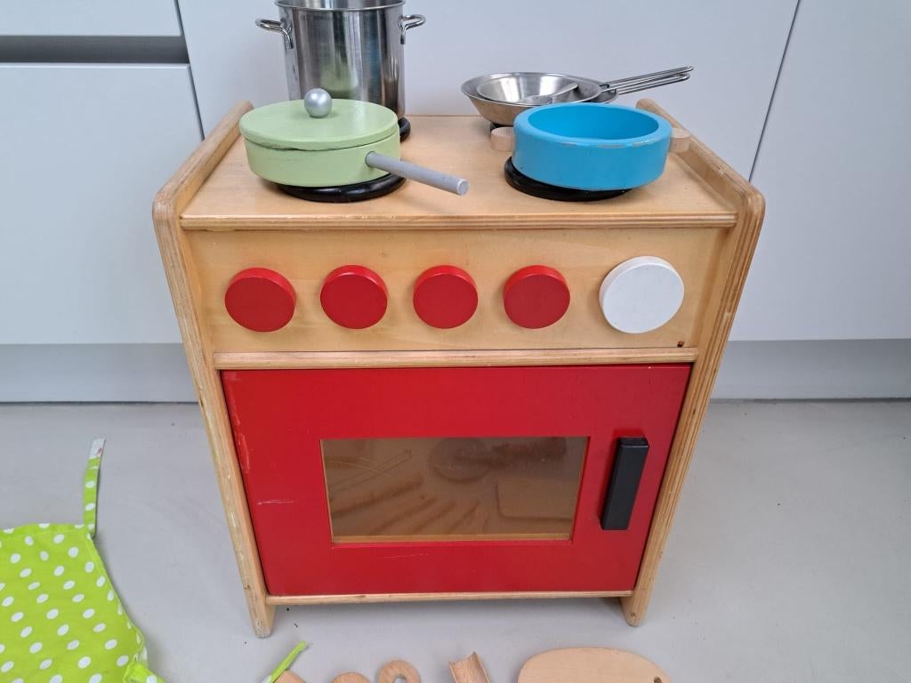 Houten Kinderkookstel, Ophalen, Gebruikt, Hout, Speelkeuken