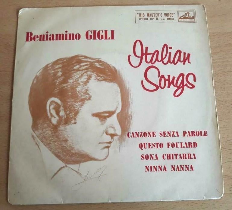 Beniamino Gigli ‎– Italian Songs - HMV ‎– 7ER 5115, Klassiek, 7 inch, Ophalen of Verzenden, Zo goed als nieuw