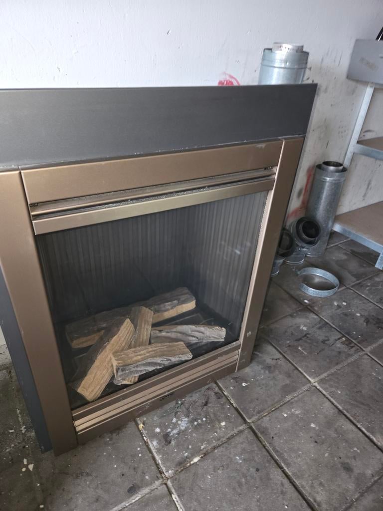 Kachelglas 59x59 cm (foto ter illustratie), Ophalen, Gebruikt, Overige brandstoffen, Gevelkachel