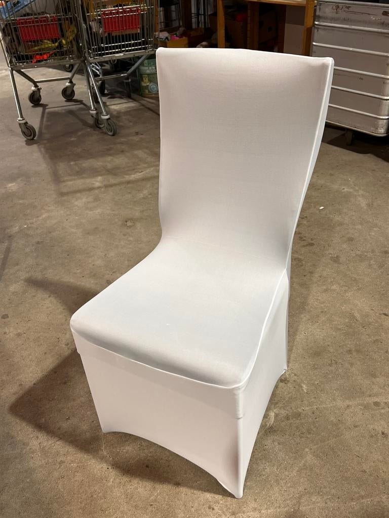 28 stretch stoelhoezen stoelhoes wit, Wit, Ophalen of Verzenden, Zo goed als nieuw, X