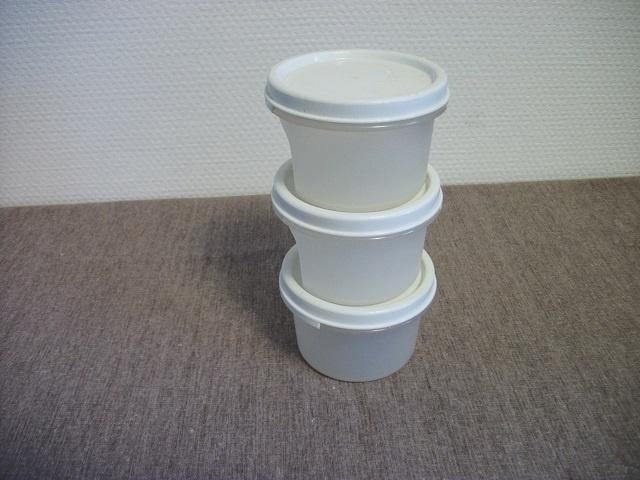 3 Tupperware Voorraadbusjes ( wit, 200 ml ), Ophalen of Verzenden, Gebruikt, Wit