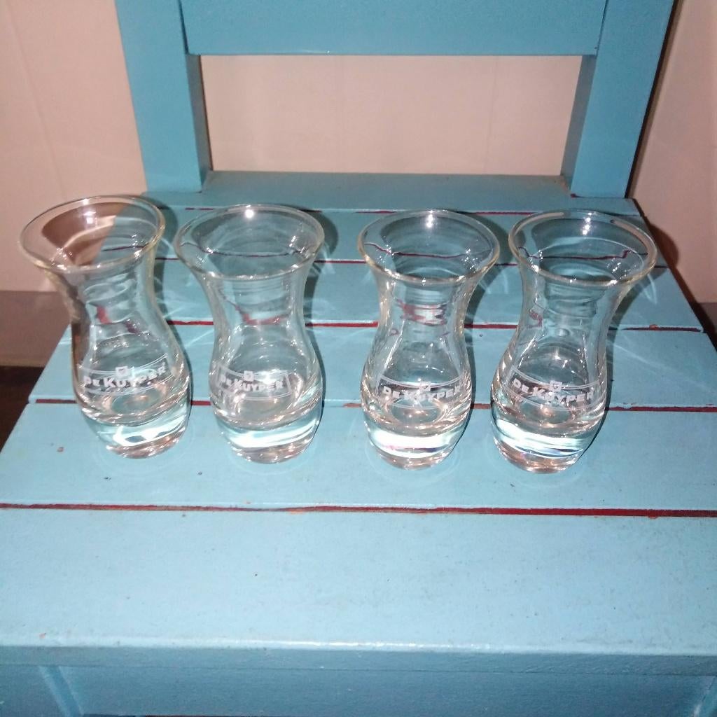 De kuyper tulp glaasjes 4 stuks, Verzamelen, Glas en Borrelglaasjes, Ophalen, Gebruikt, Overige typen