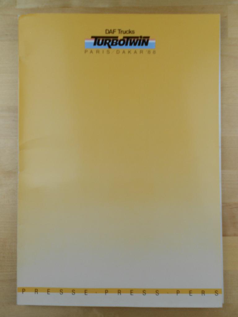 DAF Paris Dakar Persmap Brochure 1988 De Rooy TurboTwin X1, Ophalen of Verzenden, Zo goed als nieuw, Overige merken, DAF
