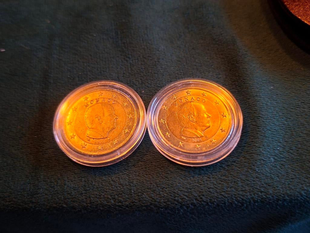 Monaco 2 x 2 euro 2017 en 2024, Postzegels en Munten, Munten | Europa | Euromunten, Ophalen of Verzenden, Monaco, 2 euro