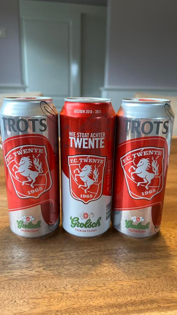 FC Twente/ Grolsch blikjes, Verzamelen, Ophalen of Verzenden, Zo goed als nieuw, Overige