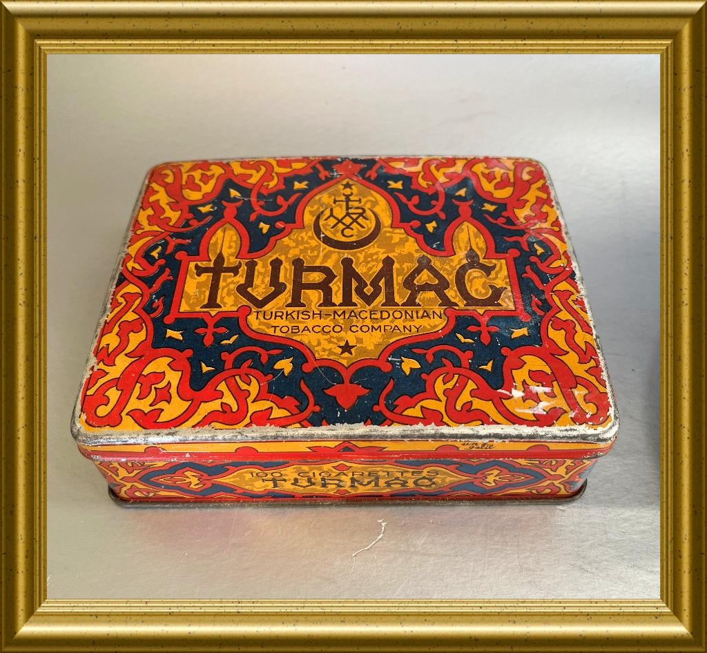 Oud Turmac sigarettenblikje, Ophalen of Verzenden, Gebruikt, Overige