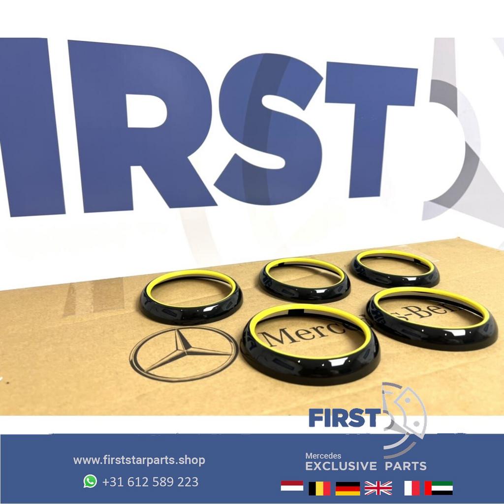 GELE AMG LUCHTROOSTER SET voor Mercedes W176 W117 W156 A45 C