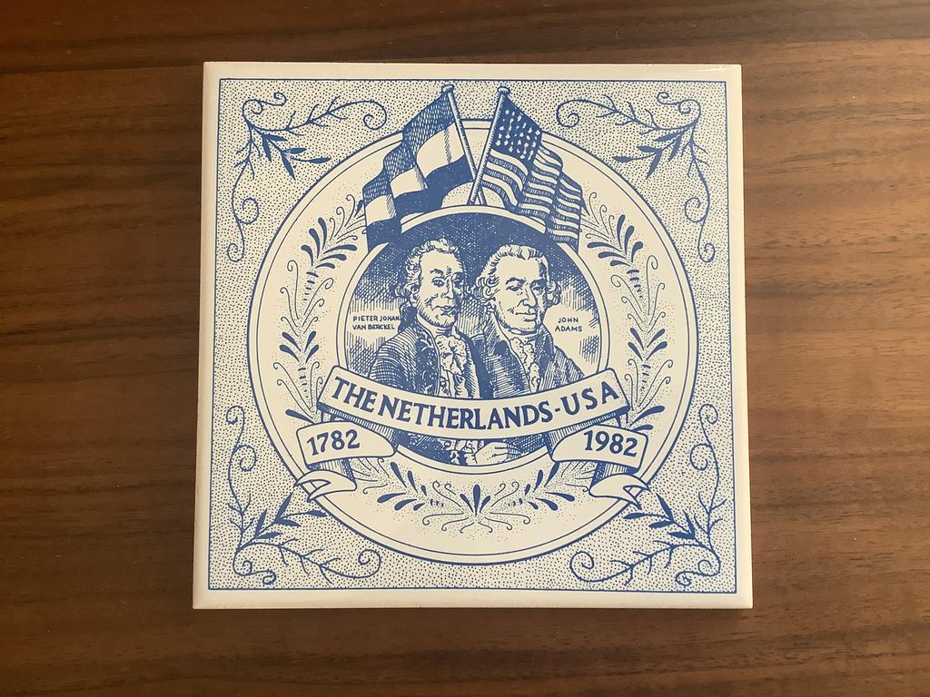 Herdenkingstegel uit 1982 200 jaar Handelsverdrag NL en USA, Ophalen of Verzenden, Zo goed als nieuw, Overige typen