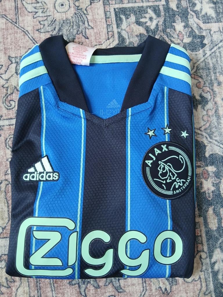 Ajax uitshirt 2021/2022 - Blauw/Zwart, Sport en Fitness, Voetbal, Maat XS of kleiner, Ophalen of Verzenden, Zo goed als nieuw