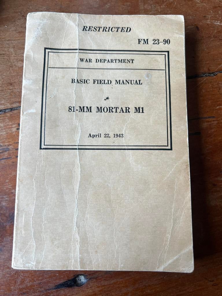WO2 Amerikaans 81 mm mortier mortar voorschrift airborne, Verzamelen, Militaria | Tweede Wereldoorlog, Amerika, Ophalen of Verzenden