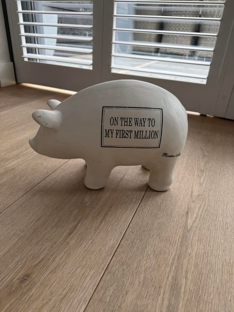 Spaarvarken Rivièra Maison - On the way to my first million, Verzamelen, Spaarpotten, Ophalen, Gebruikt, Steen, Aardewerk of Keramiek