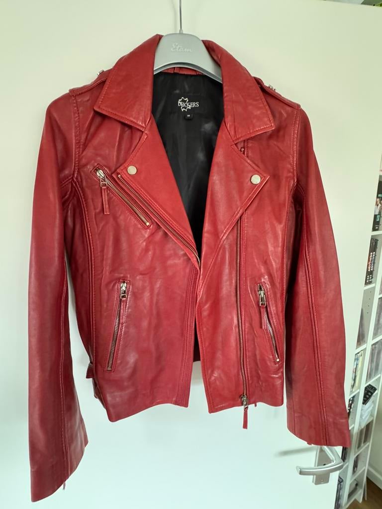 Echt lams leren dames jas maat 36 Nieuw in bordeaux rood, Ophalen, Nieuw, Maat 36 (S), Rood