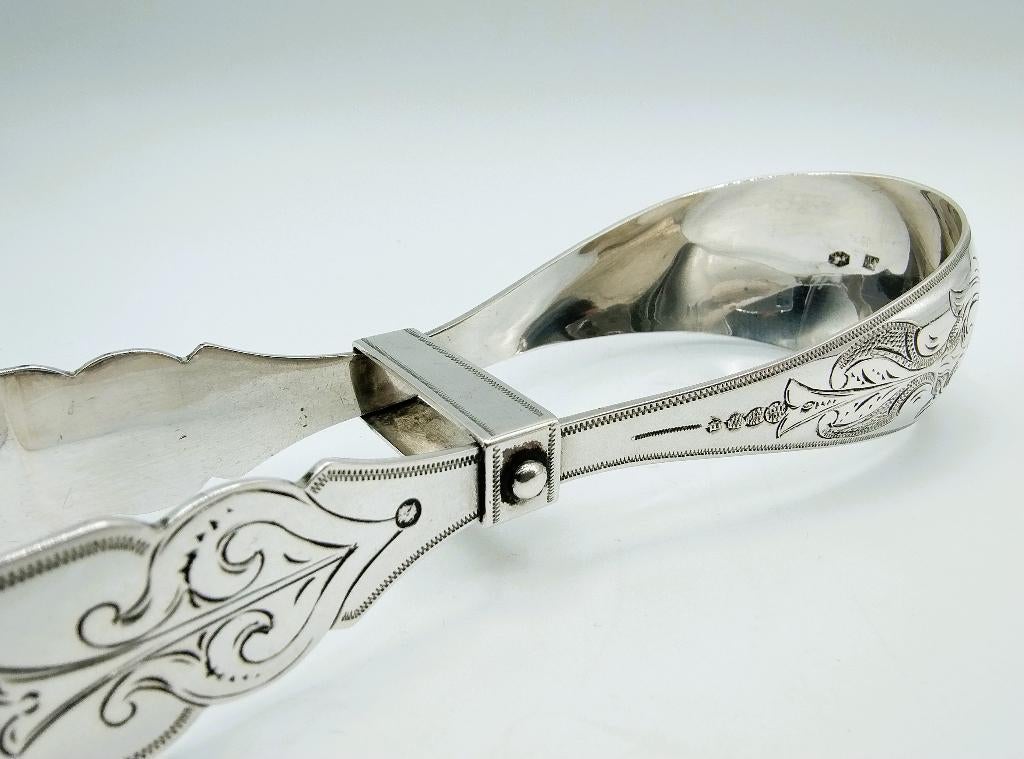 Zilveren aspergetang, Fa. J.M. van Kempen, Voorschoten, 1878, Verzenden, Zilver