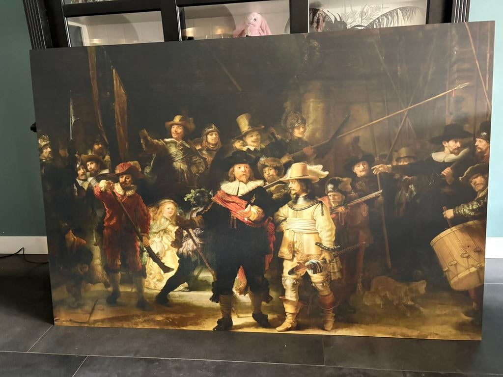 Nachtwacht op aluminium, Antiek en Kunst, Kunst | Schilderijen | Abstract, Ophalen