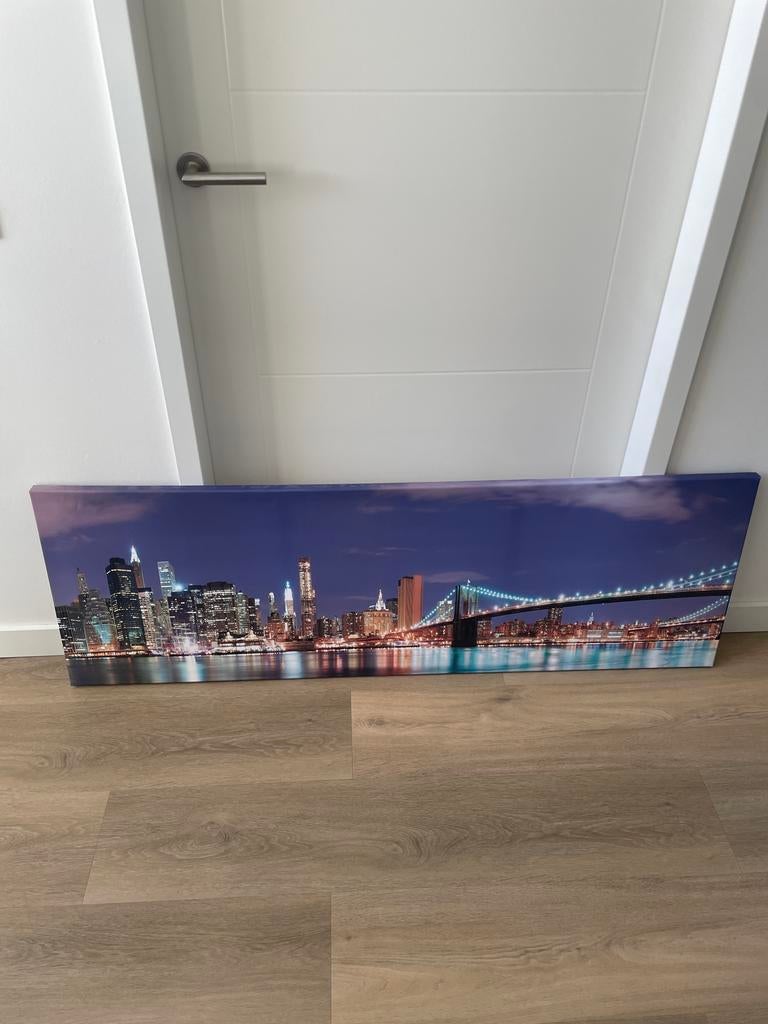 Canvas schilderij skyline New York, Huis en Inrichting, Woonaccessoires | Schilderijen, Tekeningen en Foto's, Ophalen, Gebruikt