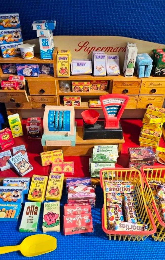 Vintage Miniatuur Supermarkt Speelset met Accessoires, Ophalen of Verzenden, Gebruikt, Jongen of Meisje