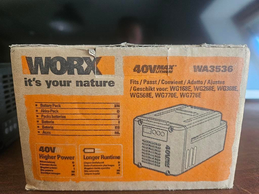 Worx 40V accu WA3536 2x nieuw, Ophalen of Verzenden