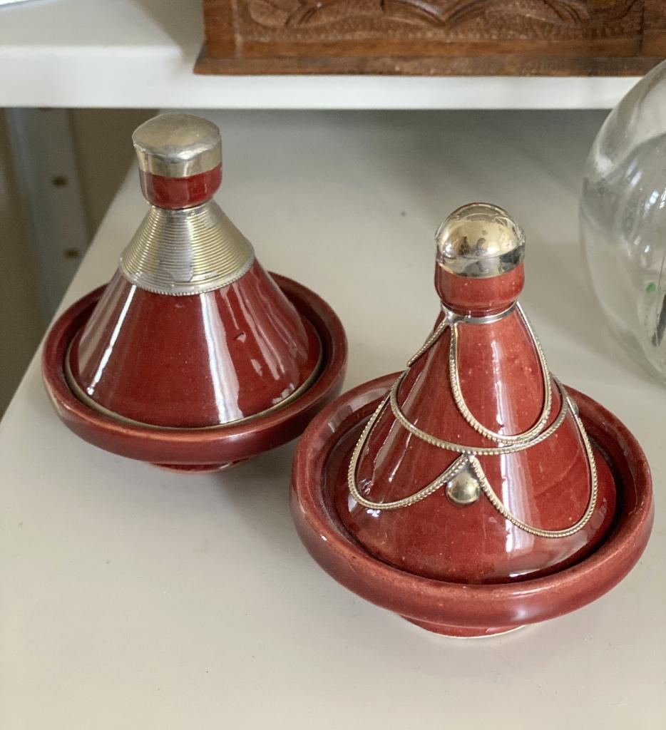 mini Tajines Marokkaans /oosters aardewerk potjes met deksel, Ophalen of Verzenden