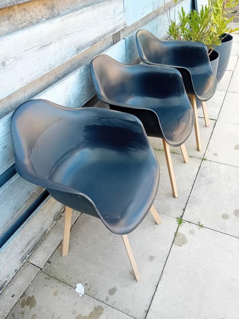 3 kunstof tuinkuipstoelen, Tuin en Terras, Ophalen, Kunststof