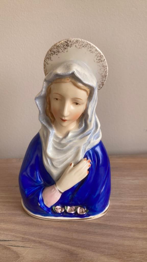antiek keramiek buste van de Madonna, Verzamelen, Ophalen of Verzenden, Zo goed als nieuw, Beeld(je)
