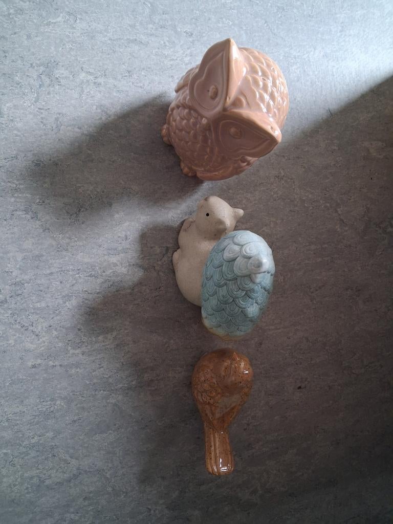 Uil, eekhoorn en vogel beeldjes, Verzamelen, Dierenverzamelingen, Ophalen, Gebruikt, Vogel, Beeldje of Figuurtje