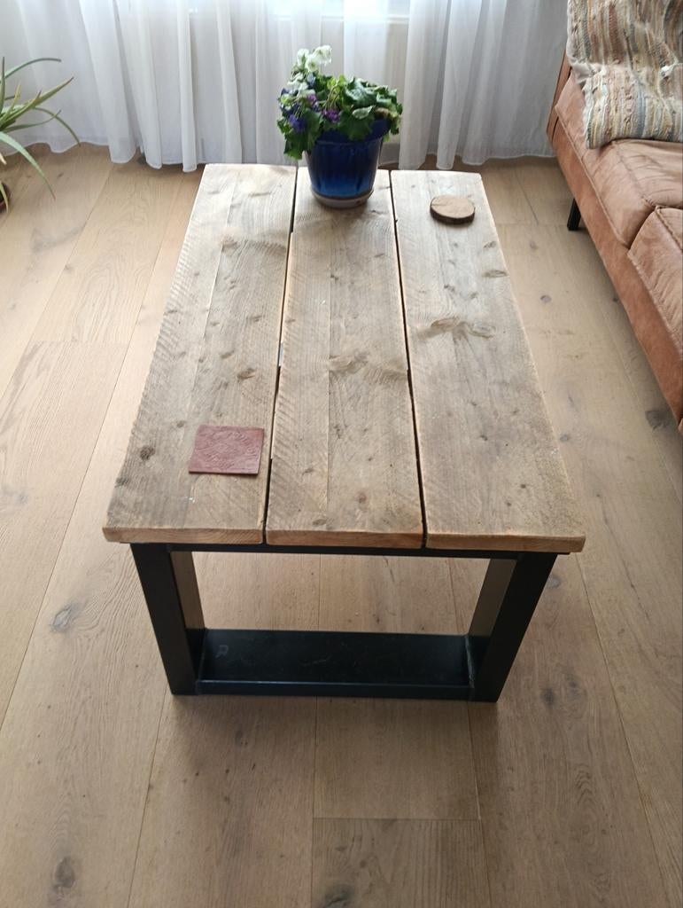 Bijzet tafel steigerhout, Ophalen, 50 tot 100 cm, Vierkant, 50 tot 100 cm