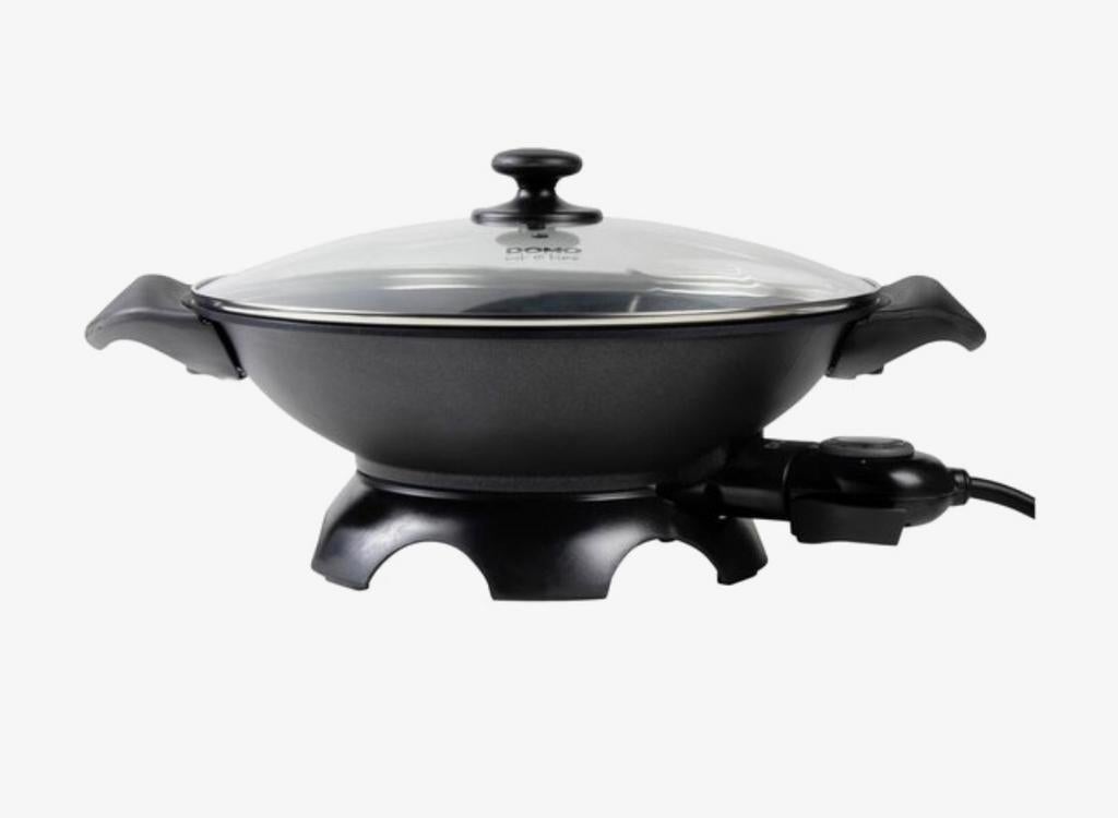 Elektrische wok DOMO nieuw, Huis en Inrichting, Keuken | Potten en Pannen, Ophalen of Verzenden, Zo goed als nieuw, Overige materialen