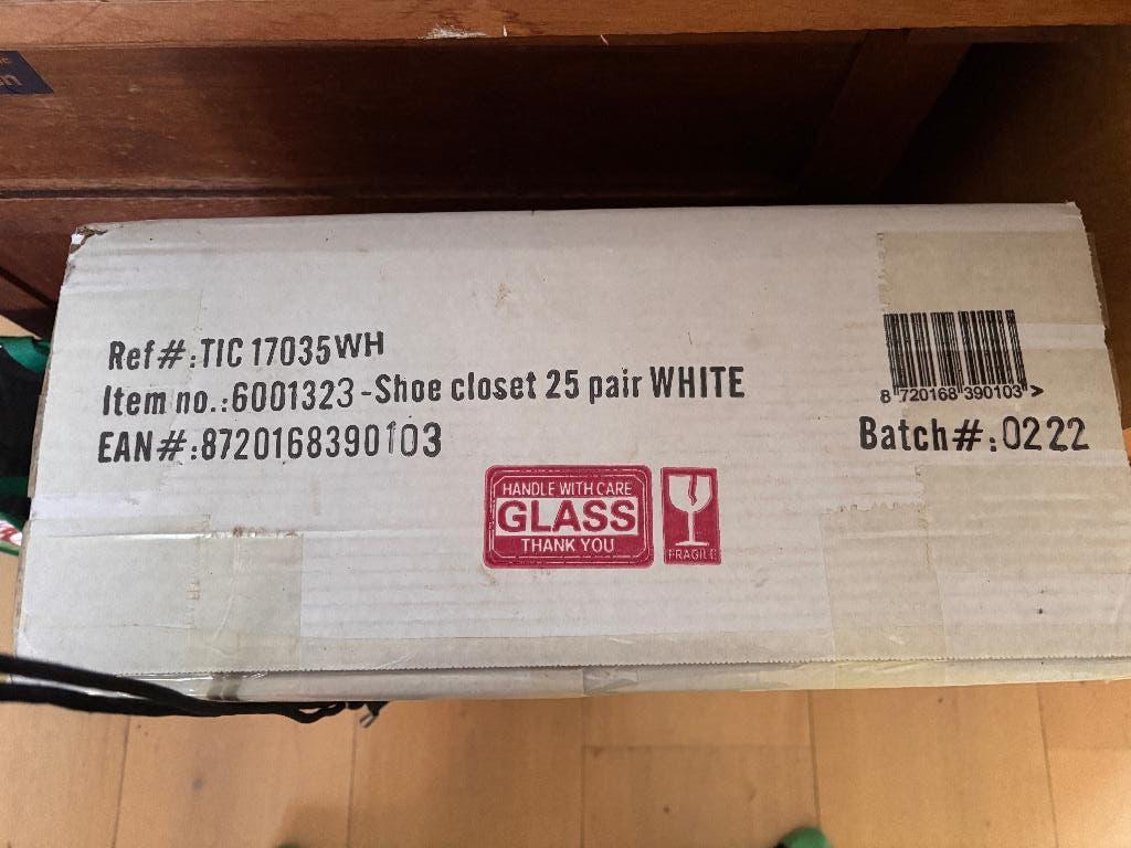 Witte Hoge Schoenenkast - nog in elkaar te zetten., Ophalen, Nieuw, Modern