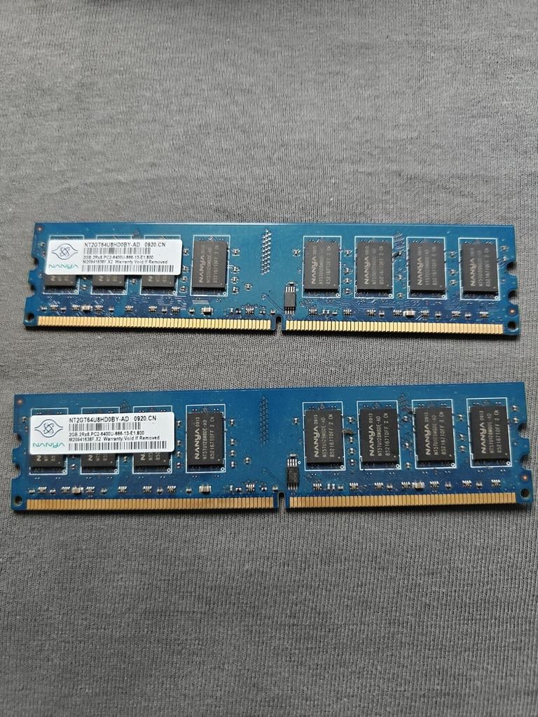 2x 2gb ram ddr2, Computers en Software, RAM geheugen, Ophalen of Verzenden, Zo goed als nieuw, DDR2, Desktop