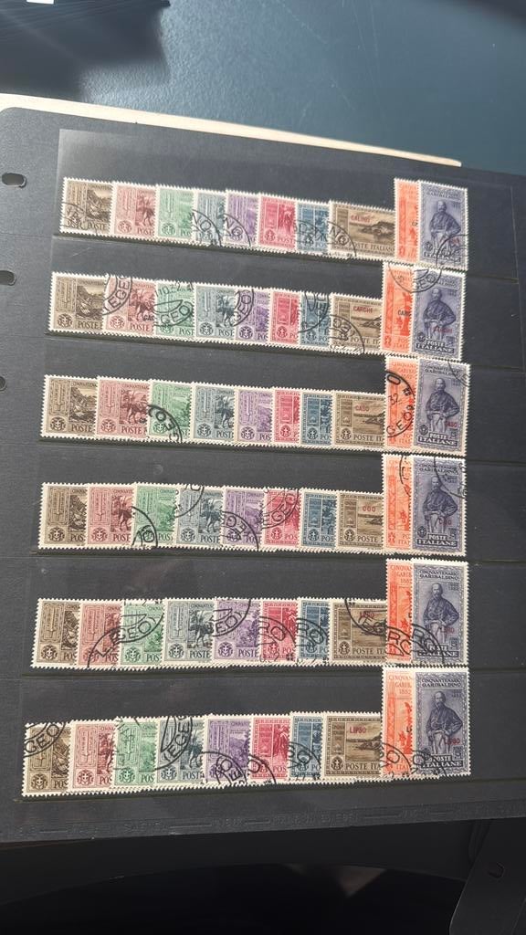 Italie Egeo complete serie opdruk Garibaldi 1932 gestempeld, Ophalen of Verzenden, Buitenland