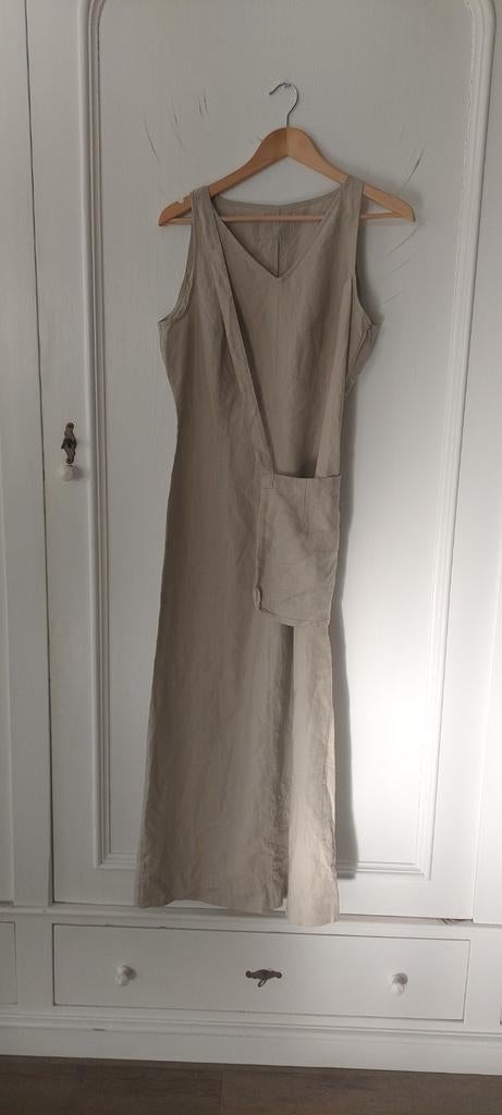 100% linnen jurk Just B beige, maat 38, Maat 38/40 (M), Beige, Just B., Ophalen of Verzenden