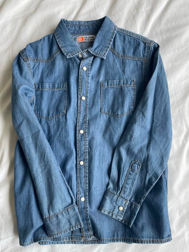 Original Marines denim hemd maat 128, Ophalen of Verzenden, Nieuw, Jongen of Meisje, Overhemd of Blouse