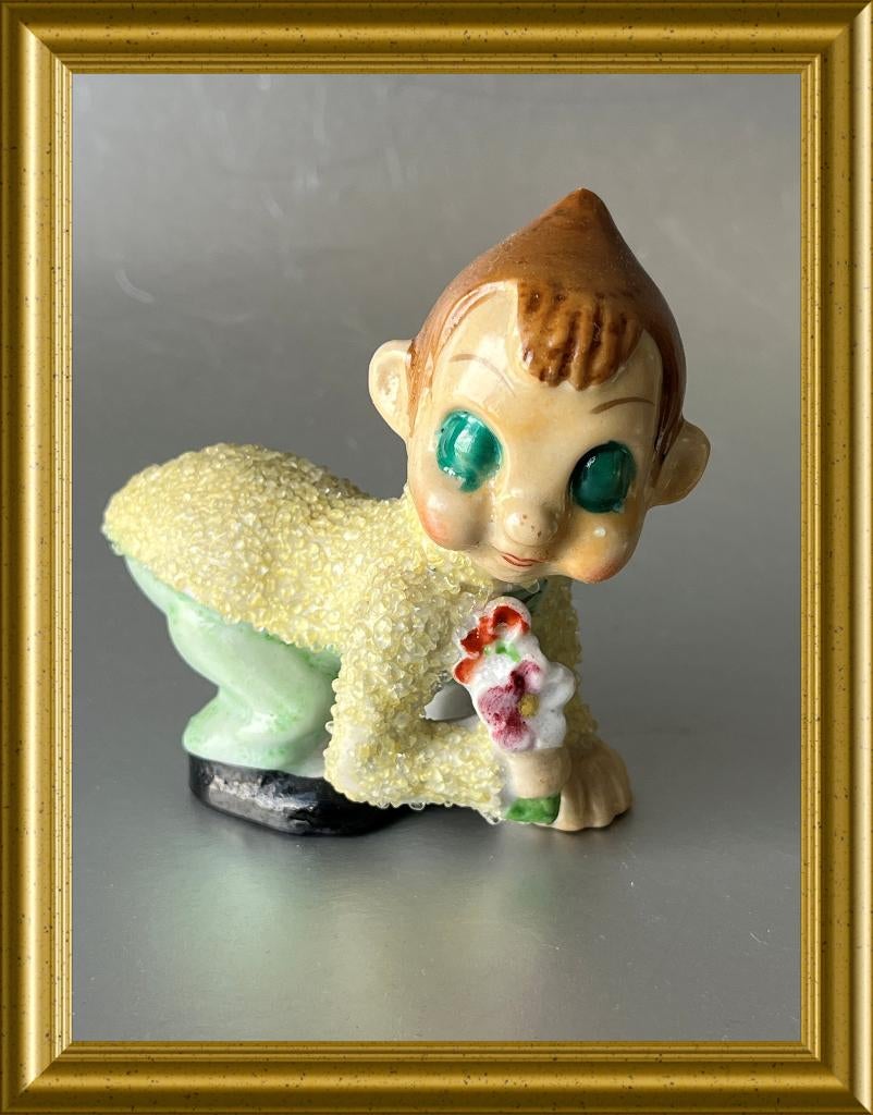 Oud apart Japans beeldje: pixie, krekel, Ophalen of Verzenden