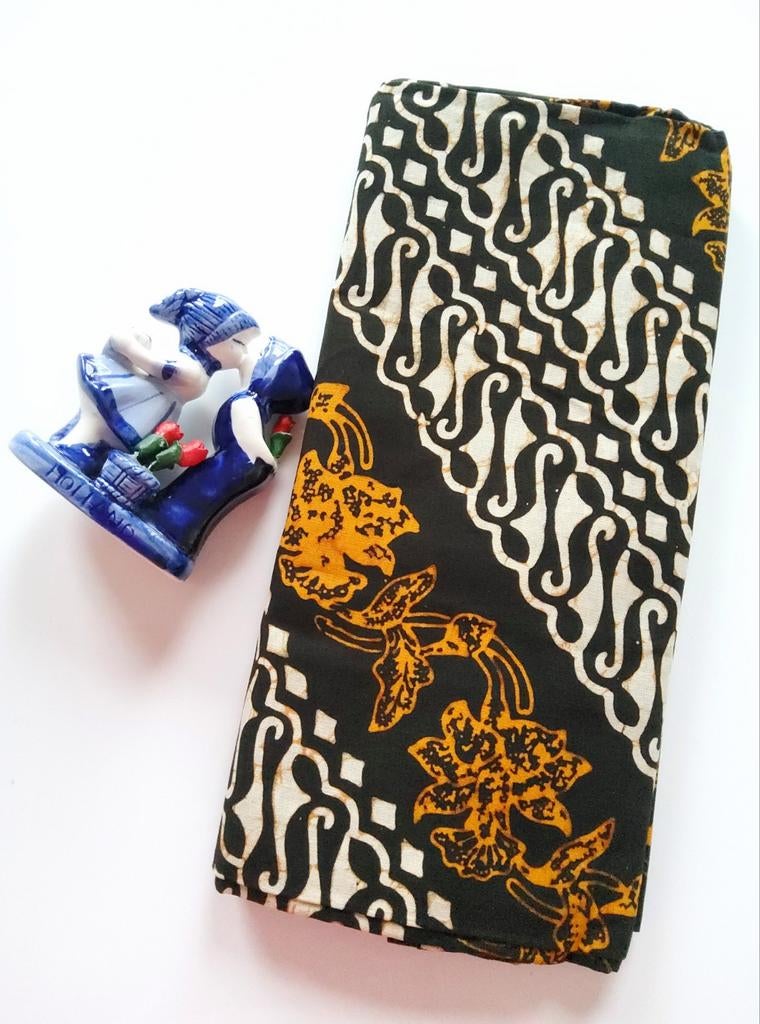 Batik Cap Asli Indonesië #1840, Verzenden, Zwart, Nieuw, 30 tot 120 cm